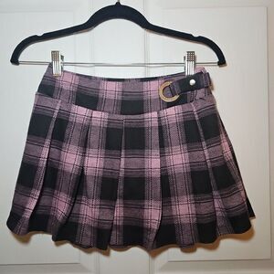 Limited Too Girls Black And Pink Pleated Skirt W Shorts L 12/14